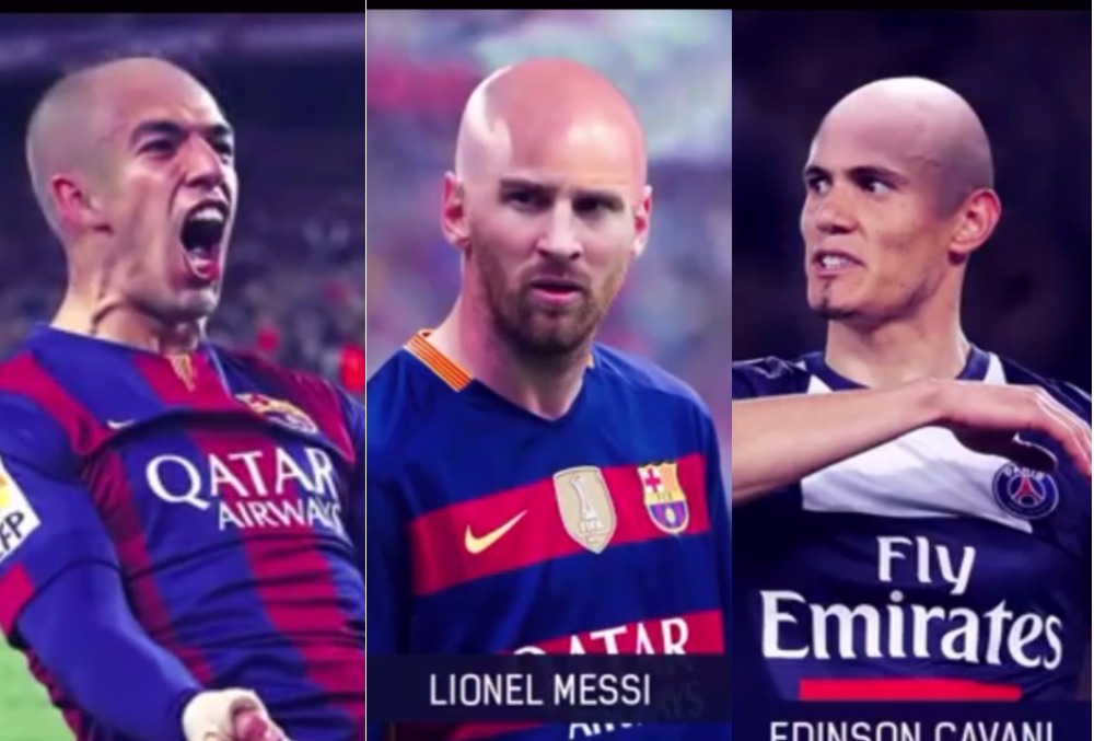 Luis Suárez, Lionel Messi y Edinson Cavani. Foto: Oh My Goal / Facebook