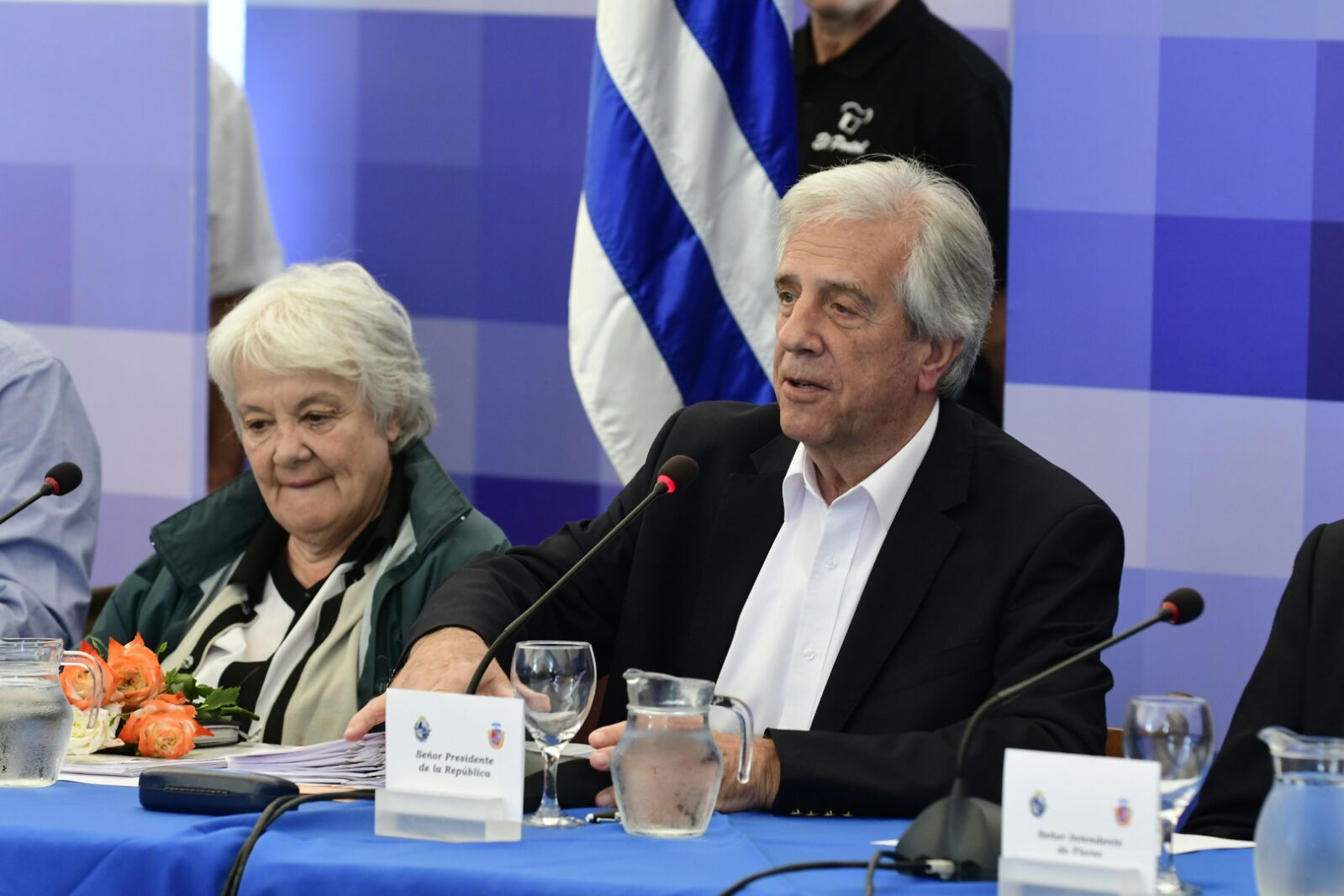 Tabaré Vázquez y Lucía Topolansky en Flores. Foto: Darwin Borrelli