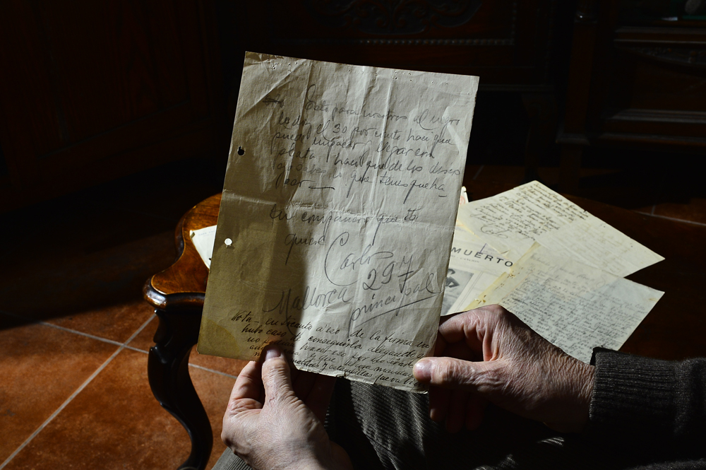 Una de las cartas de Gardel que será rematada. Foto: G. Pérez