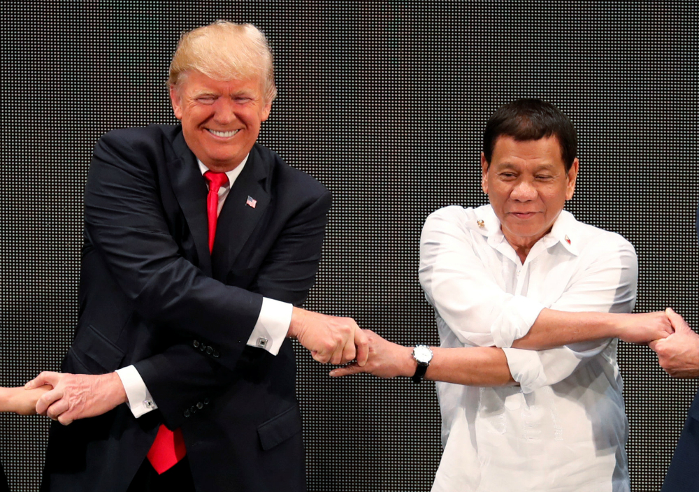 Socios: Trump y Duterte en Manila: "tenemos muy buena relación". Foto: Reuters
