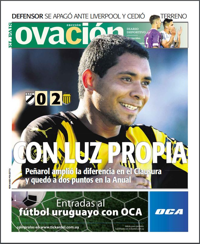 Portada de Ovación del 17 de noviembre de 2017.