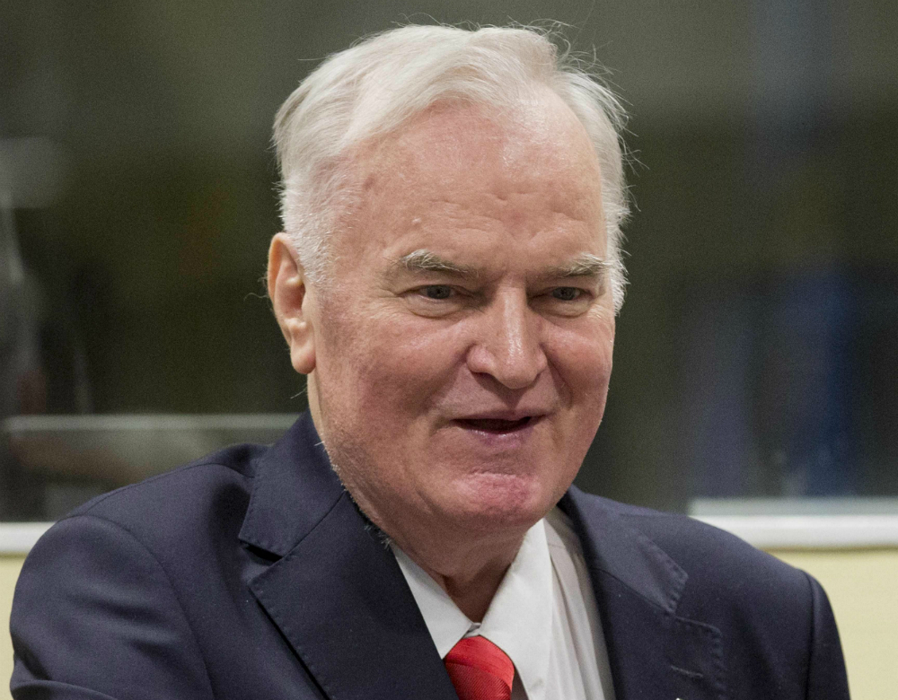 Ratko Mladic, ayer en el juicio. Foto: AFP