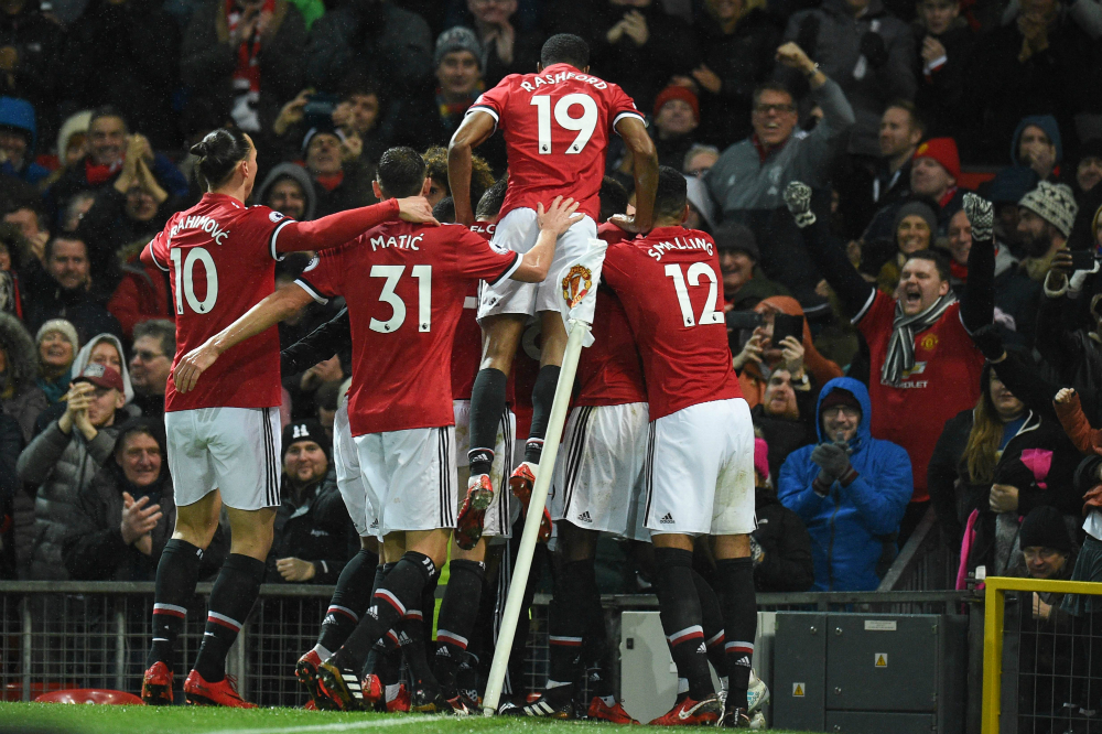 El festejo de Manchester United. Foto: AFP