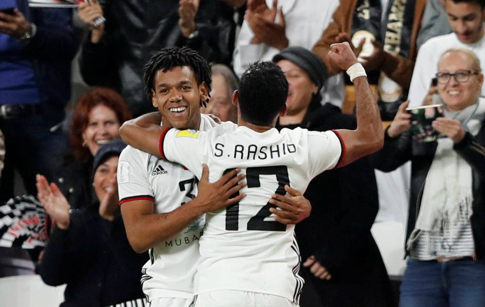 Romarinho festejando el gol de Al-Jazira en el debut del Mundial de Clubes. Foto: Reuters