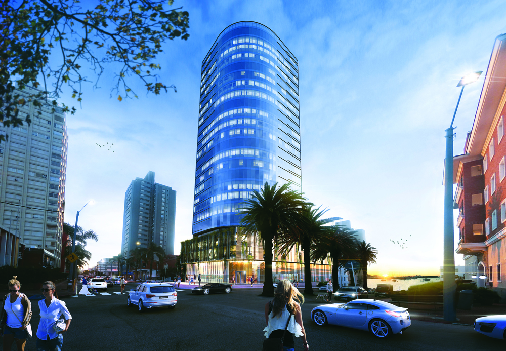 El lugar de Gorlero donde se levantará el edificio, como ilustra el proyecto. Foto: Difusión