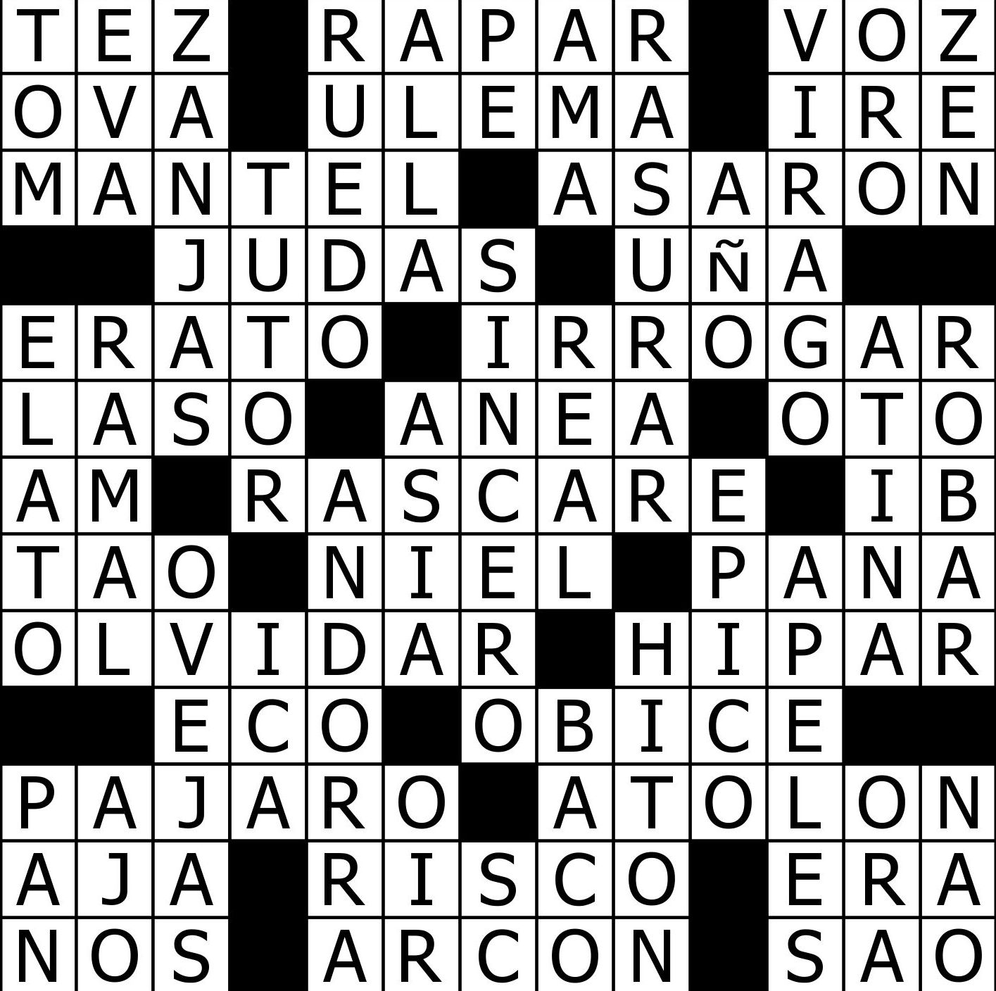 Solución crucigramas