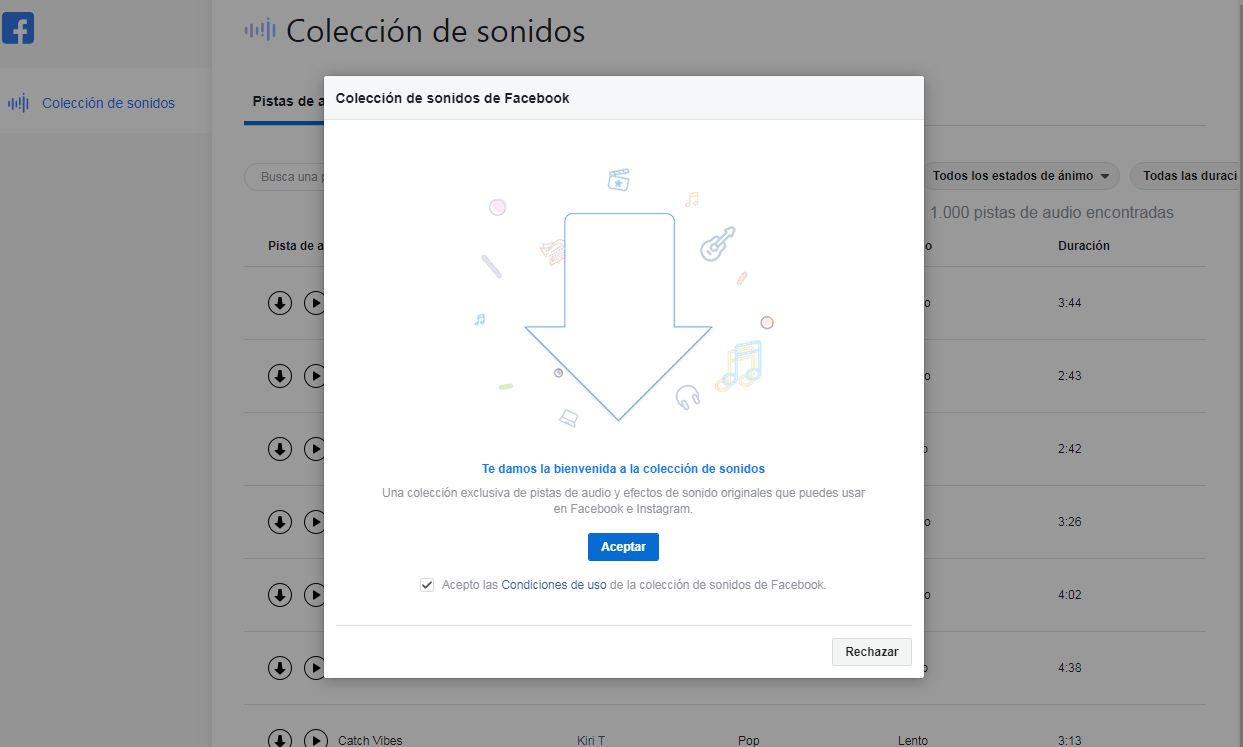 Facebook tiene disponible música gratis para crear videos - Noticias de