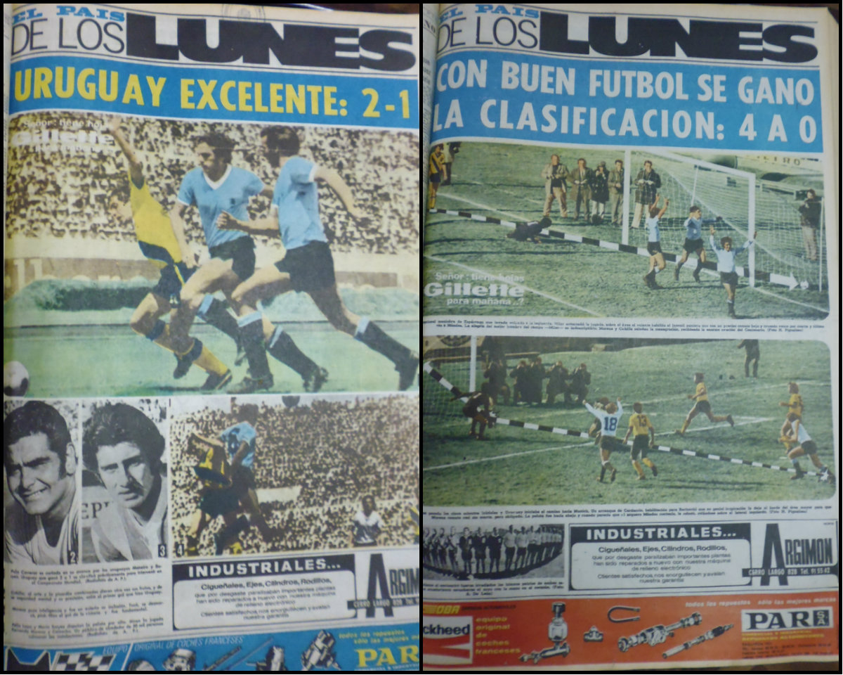 Dos ediciones de El País de los Lunes de 1973: corresponden a las eliminatorias para Alemania ‘74.