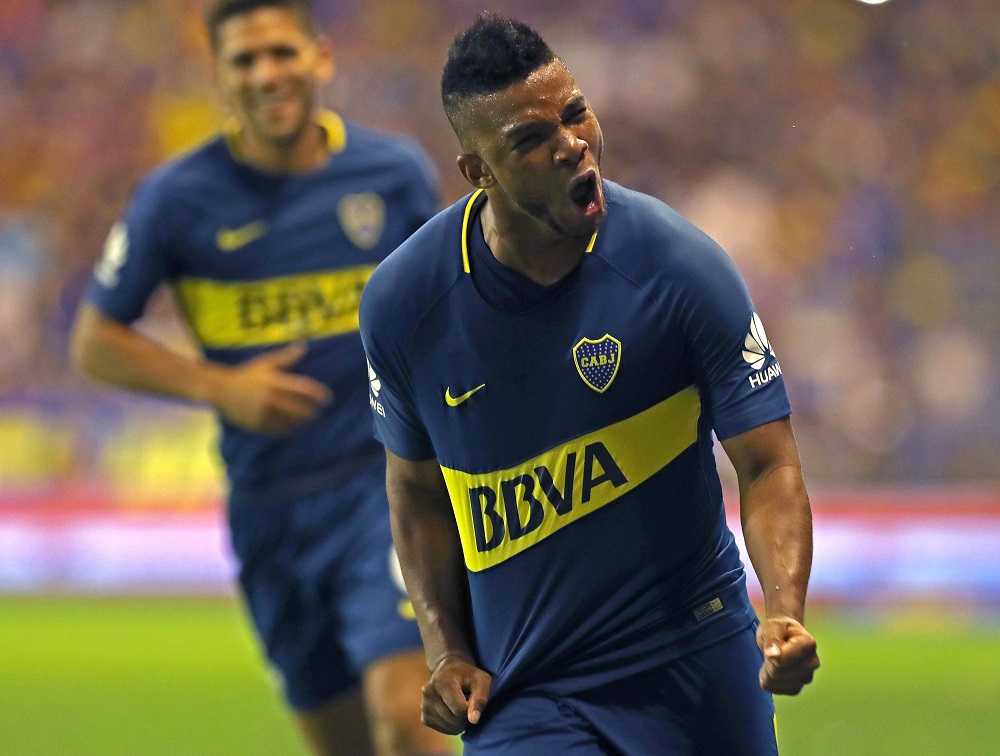 Frank Fabra festejando el gol de Boca. Foto: AFP