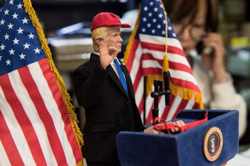 El juguete Donald Trump. Foto: AFP
