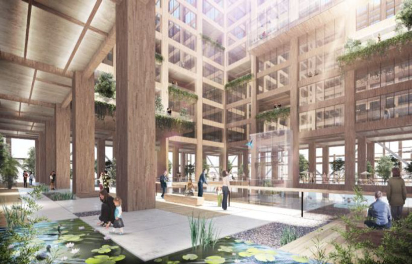 Proyección de edificio de madera. Foto: Sumimoto Forestry