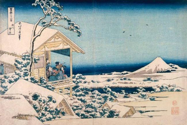 "Mañana nevada" una de las grandes obras de Hokusai