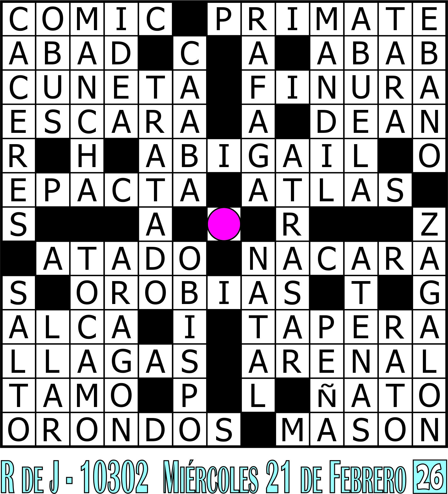 Solución crucigrama