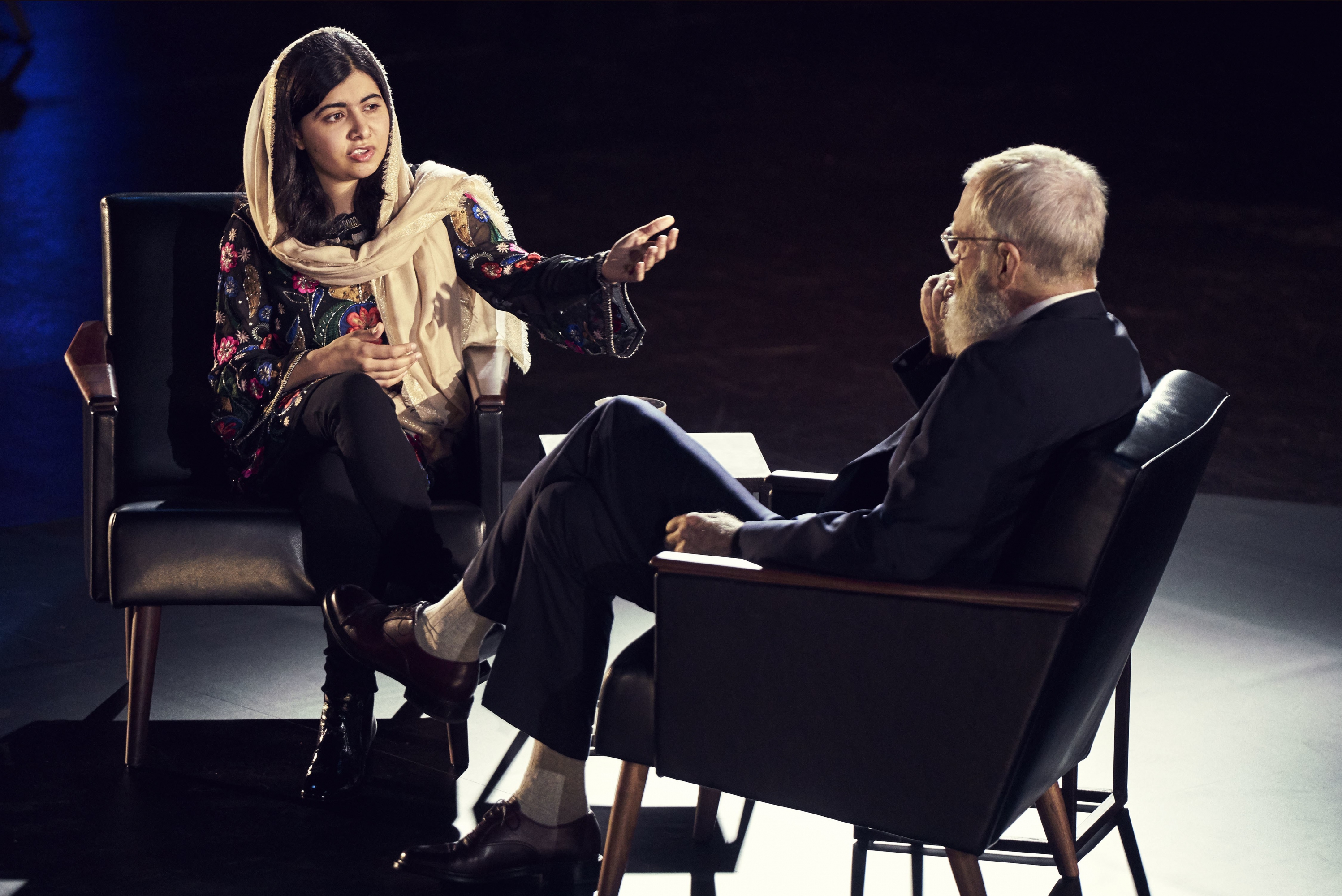 Malala Yousafzai con David Letterman