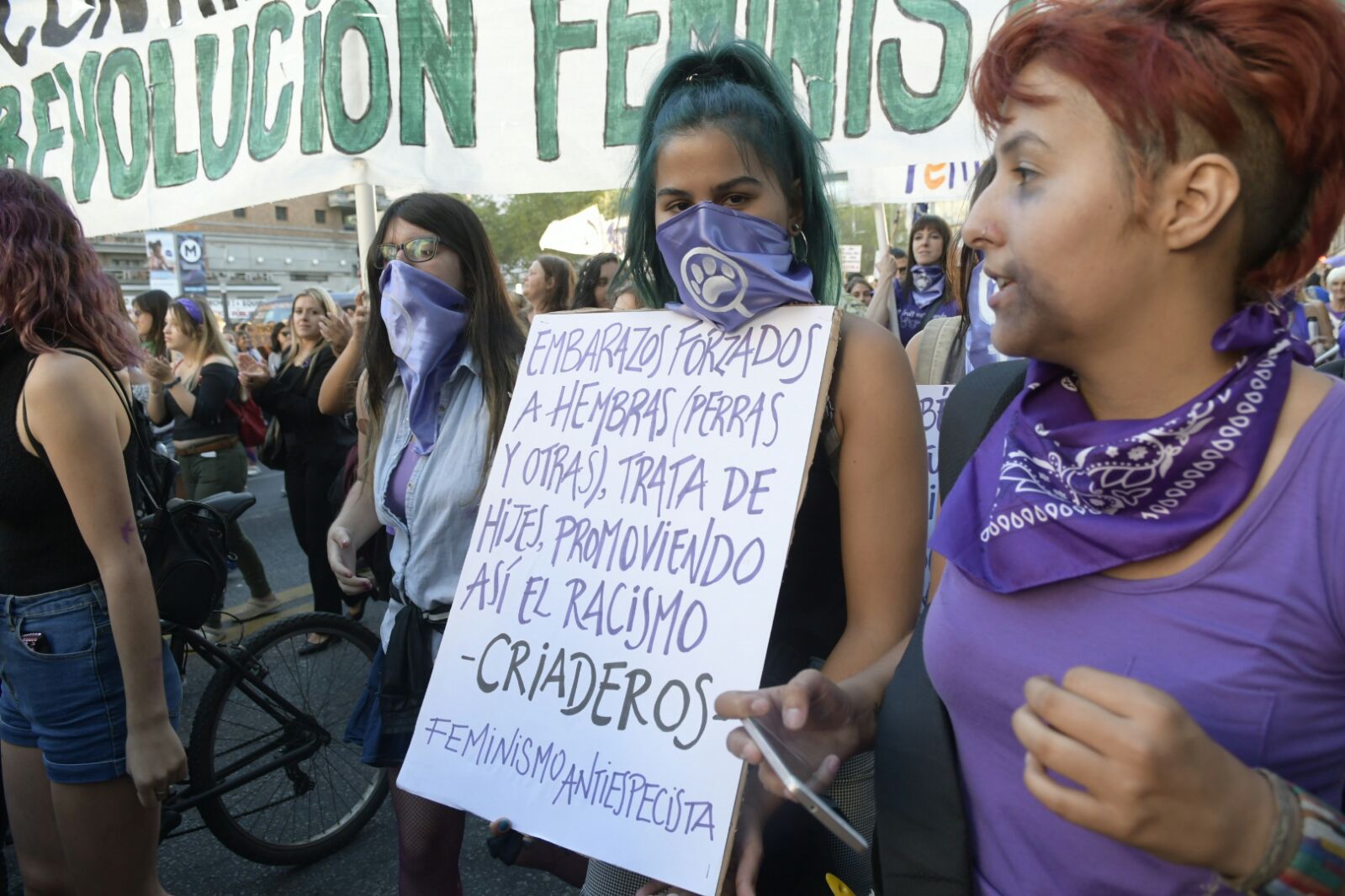 Reivindicaciones de las mujeres durante la marcha en el Día de la Mujer. Foto: El País