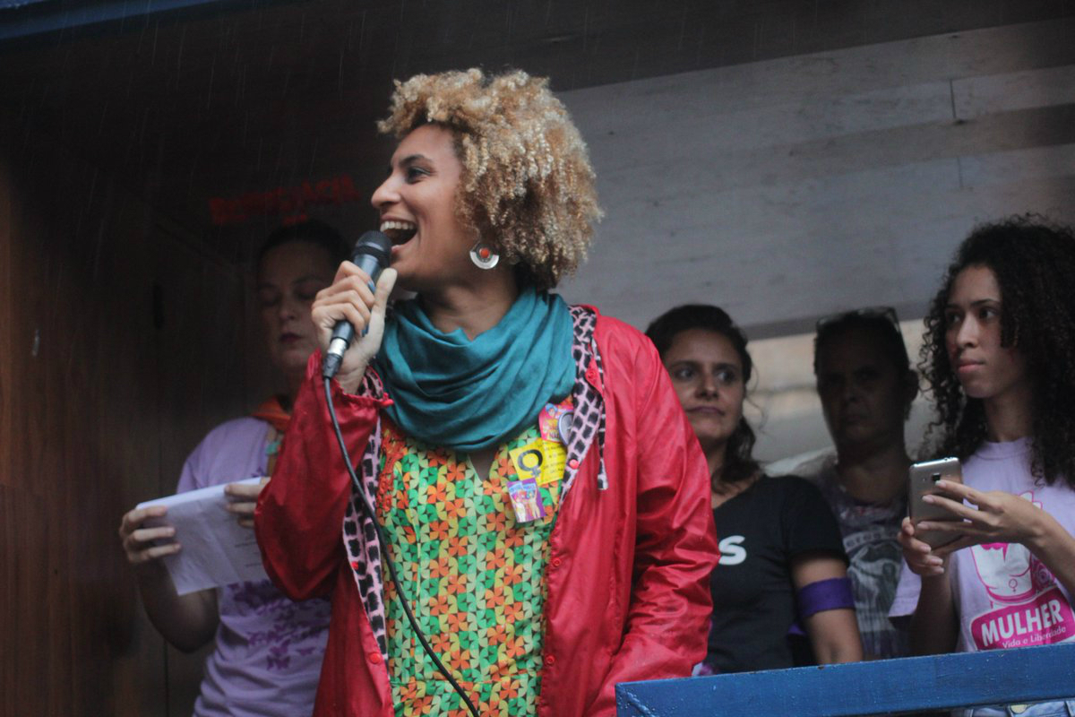 Marielle Franco en un acto. Foto: @mariellefranco / Twitter.