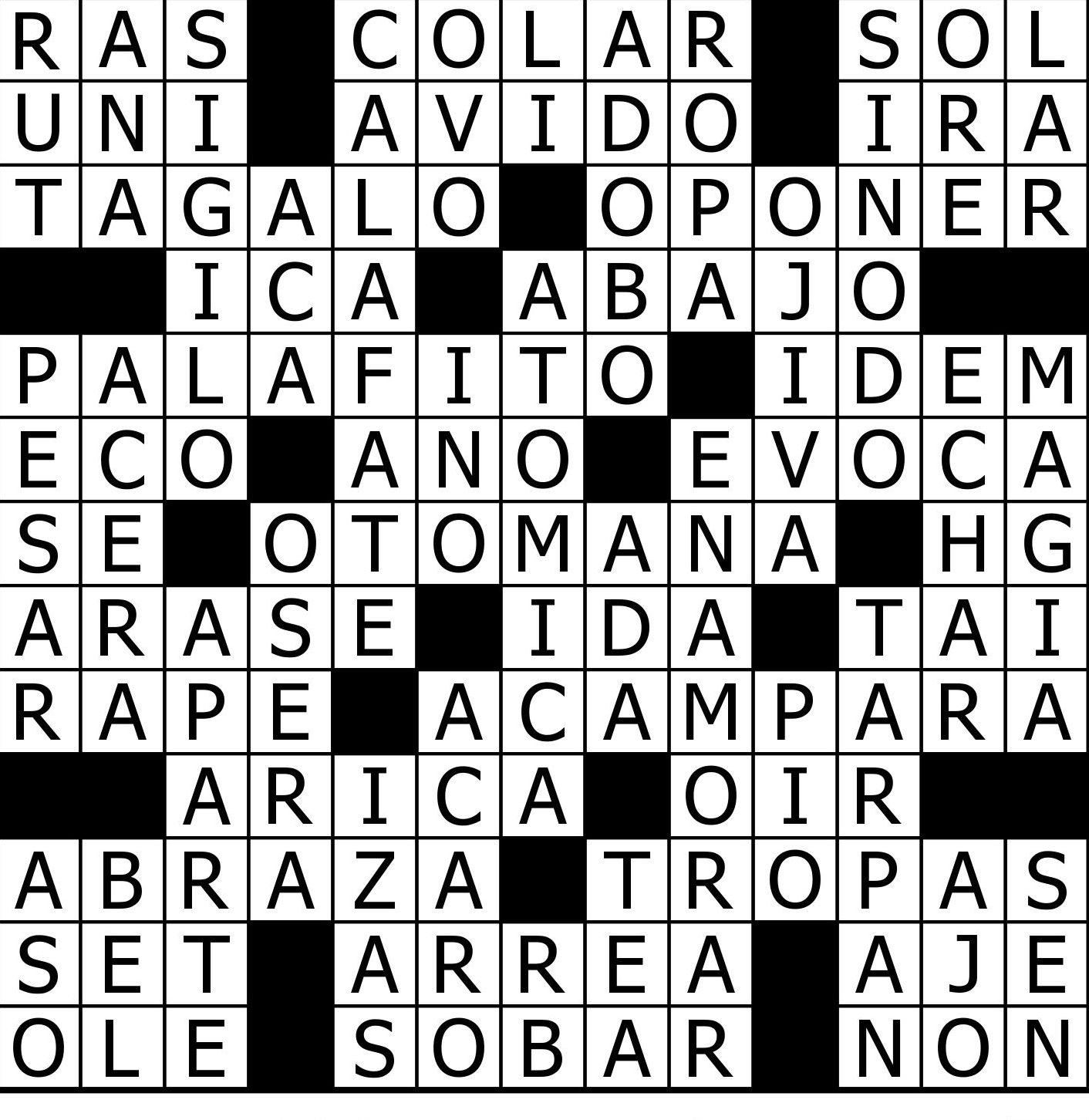 Solución crucigramas