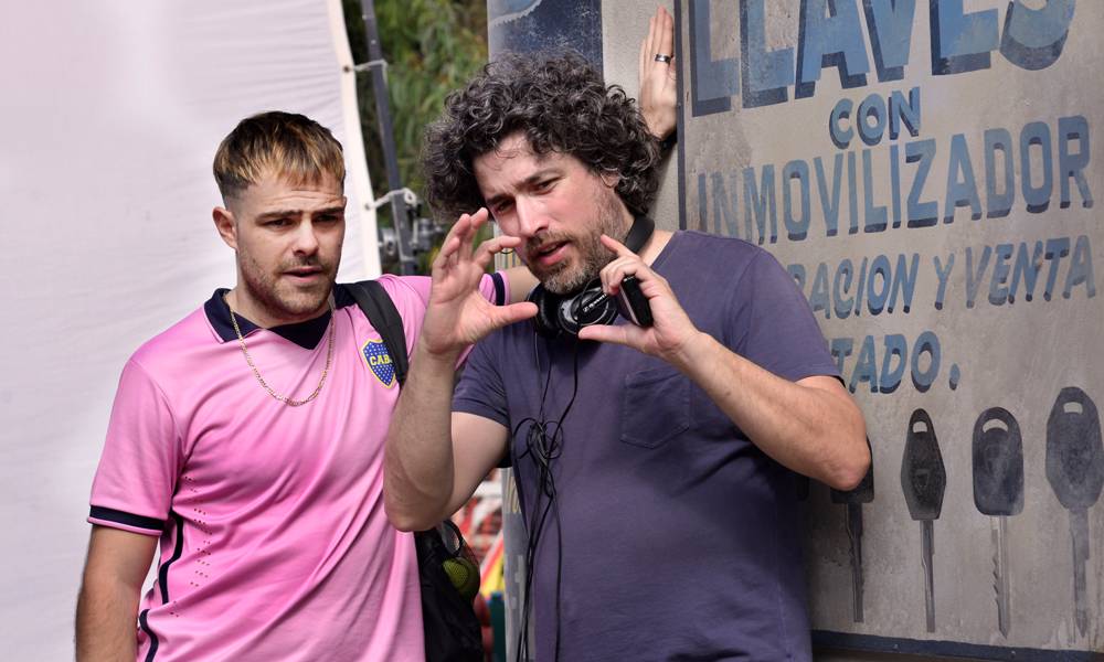 Petern Lanzani y Mariano Cohn en la filmación de "4x4"