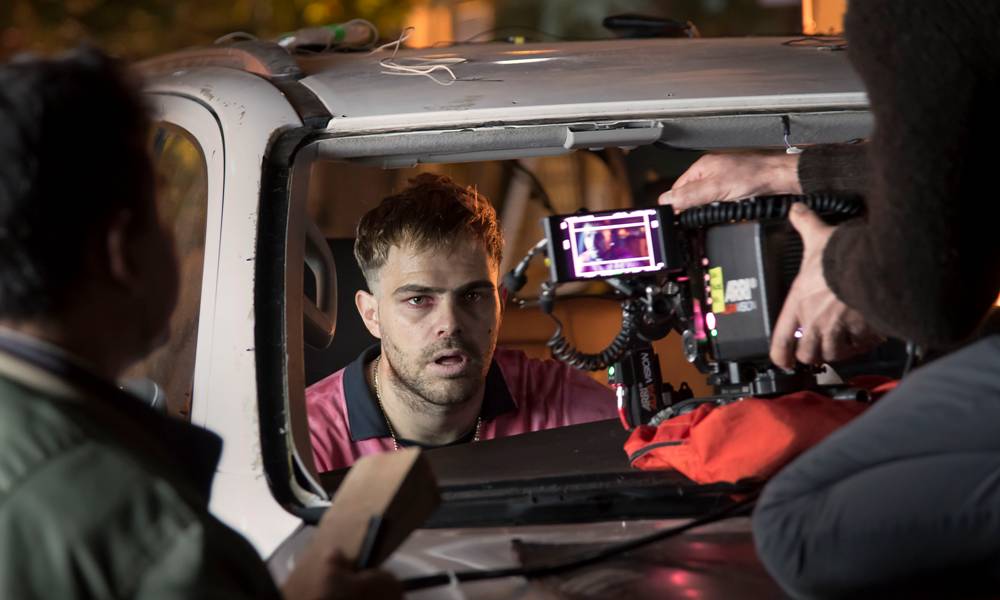 Peter Lanzani la filmación de "4x4"