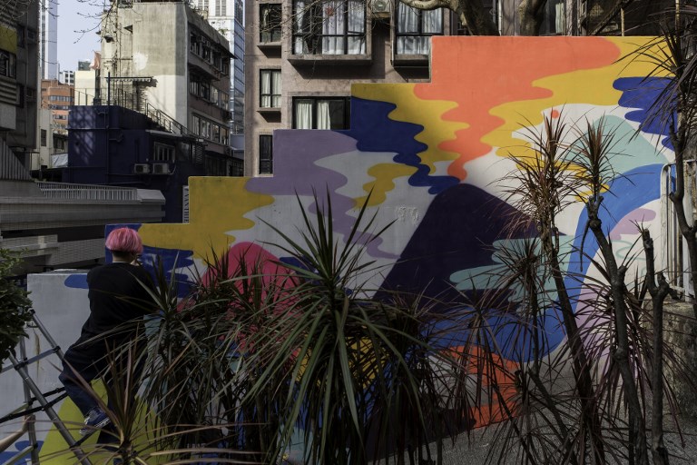 Arte callejero en Hong Kong. Foto: AFP