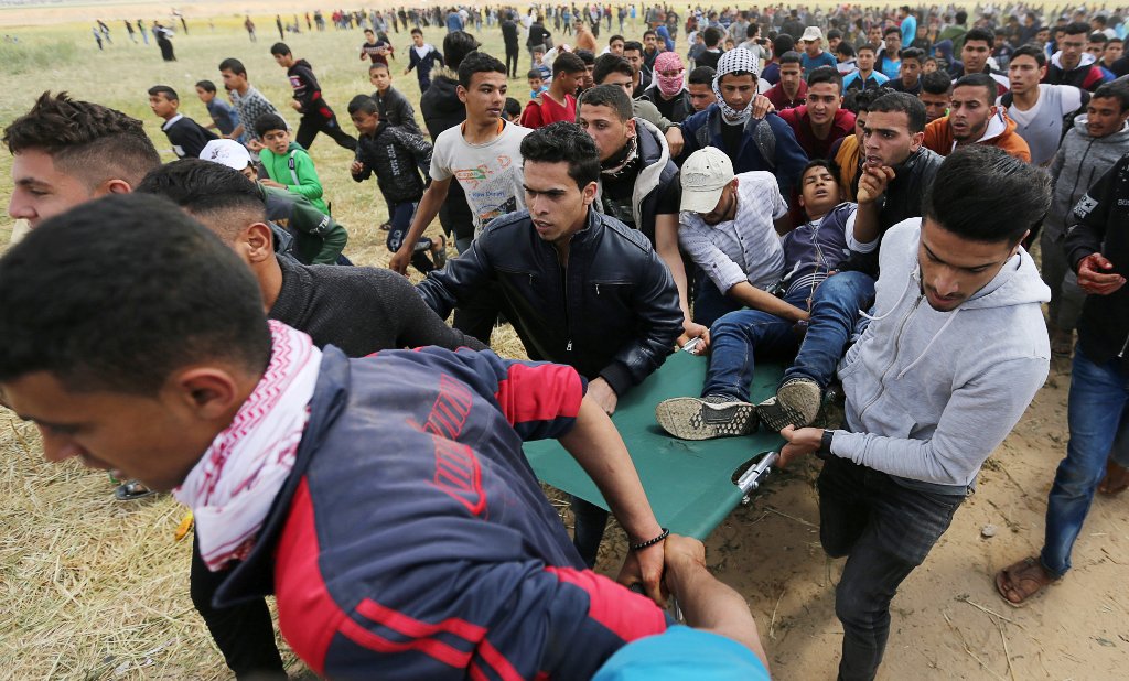 Cientos de palestinos resultaron heridos durante las protestas. Foto: AFP