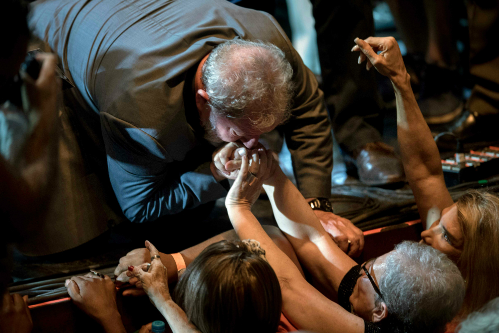 Lula da Silva el lunes por la noche durante un acto en Río de Janeiro. Foto: AFP