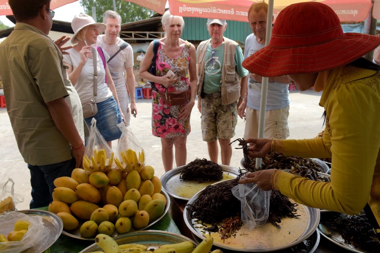 Las tarántulas están amenazadas en Camboya. Foto: AFP