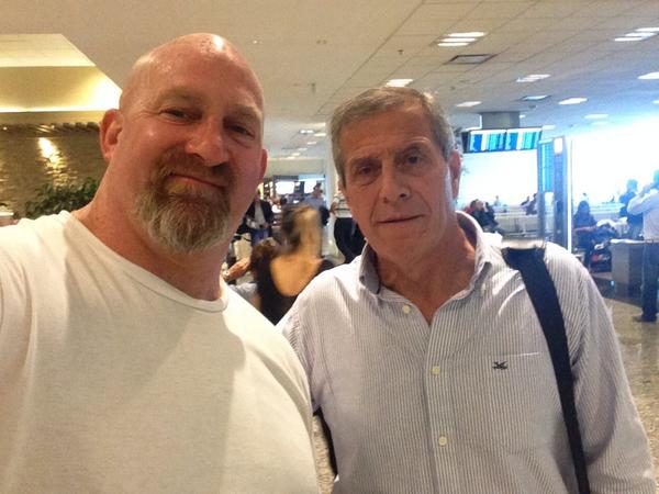 Christian Martin y una selfie con el maestro Tabárez.