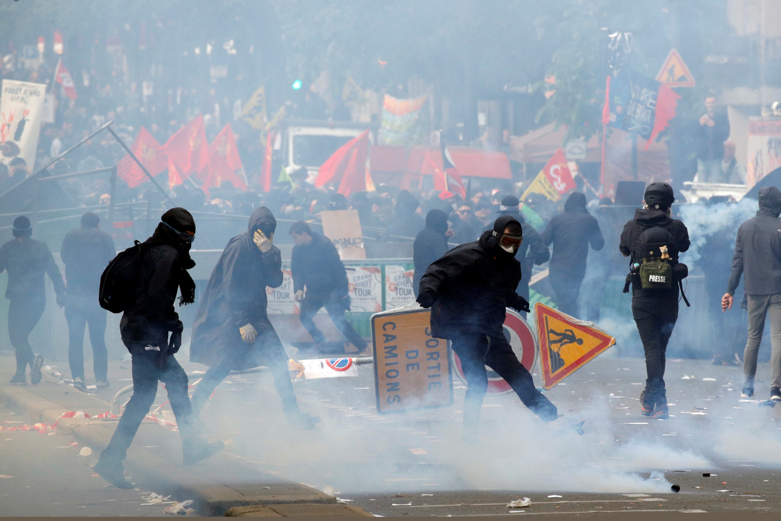 Disturbios en la manifestación en París del Primero de Mayo. Foto: Reuters