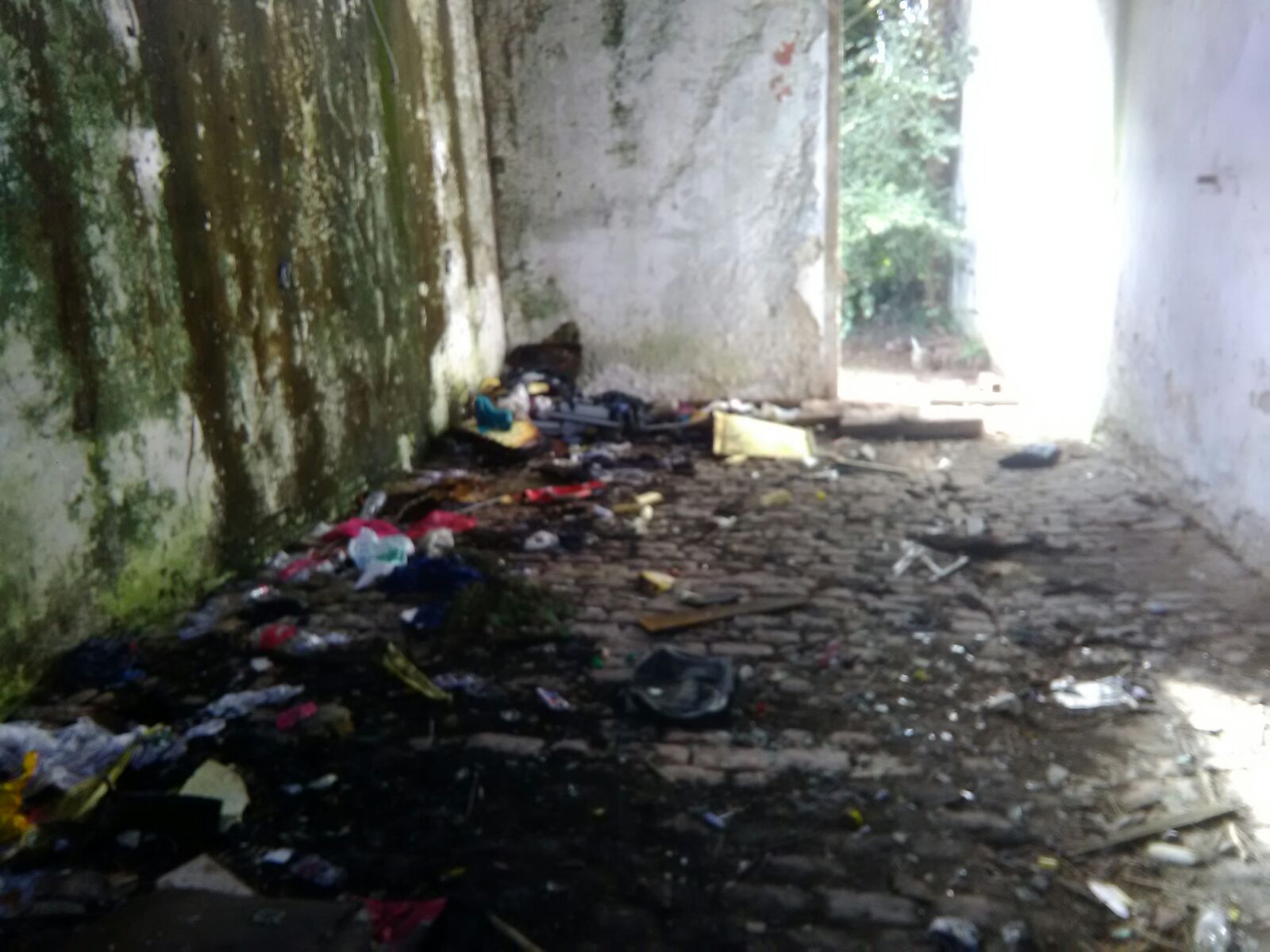Pieza donde estaban los caballos hoy es un basurero y nido de ratas. Foto: El País