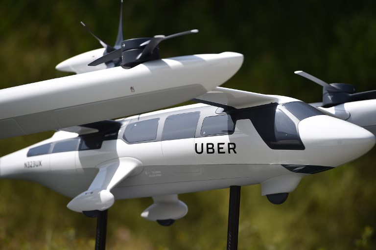 Los modelos de helicóptero taxi de Uber. Foto: AFP
