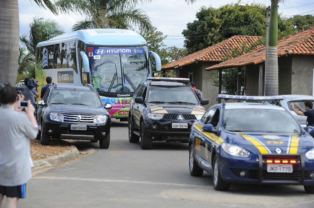 El ómnibus de Uruguay en el Mundial de Brasil 2014