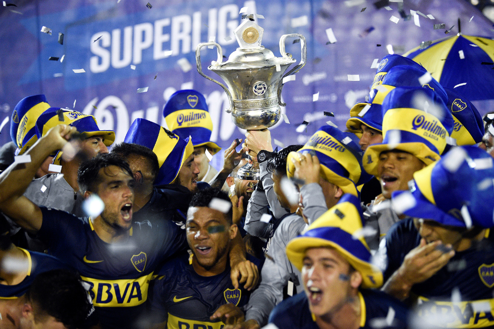 Boca festeja el bicampeonato de la Superliga. Foto: Reuters