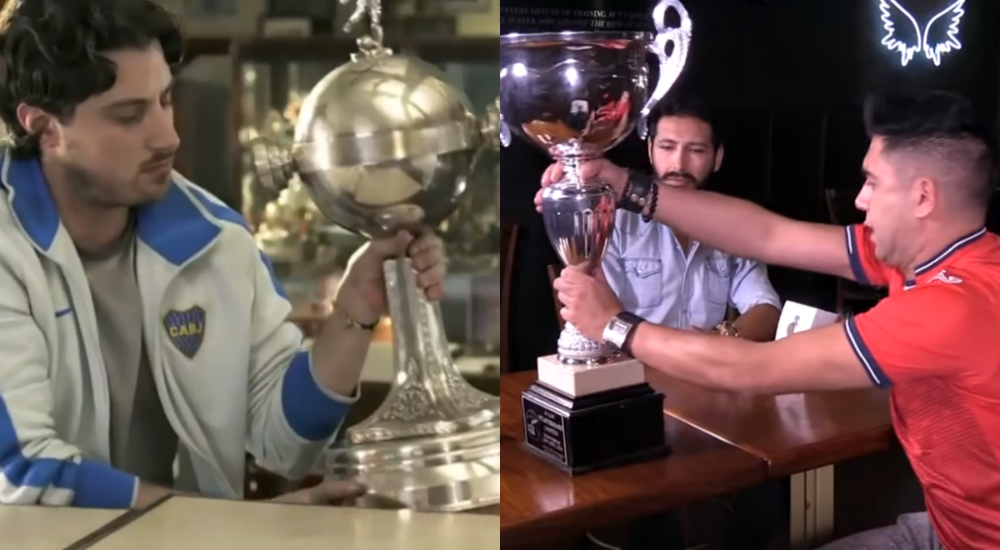 La publicidad de Boca Juniors y la de Jorge Wilstermann. Foto: Captura