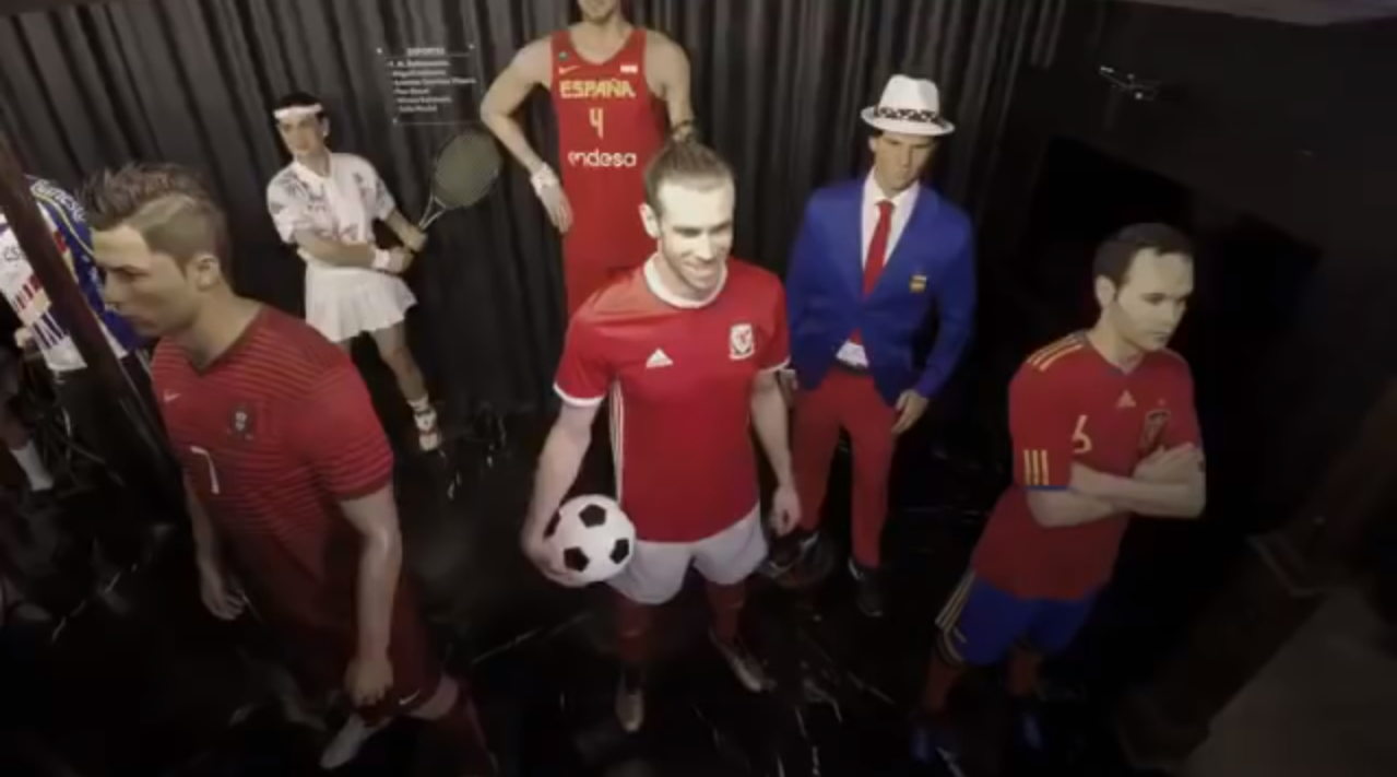 Gareth Bale en el museo de cera. Foto: Captura