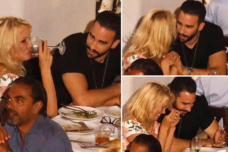 Pamela Anderson y Adil Rami. Foto: The Sun