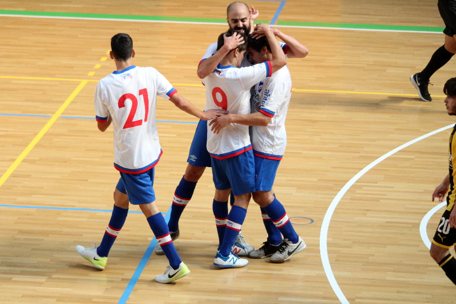 El clásico del futsal. Peñarol y Nacional empataron. Foto: Matías Pérez