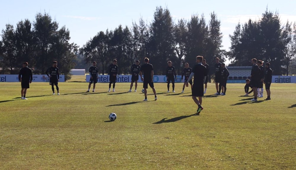 Entrenamiento de la selección uruguaya. Foto: AUF
