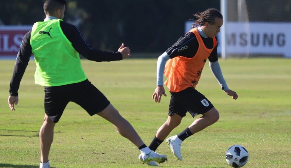 Entrenamiento de la selección uruguaya. Foto: AUF