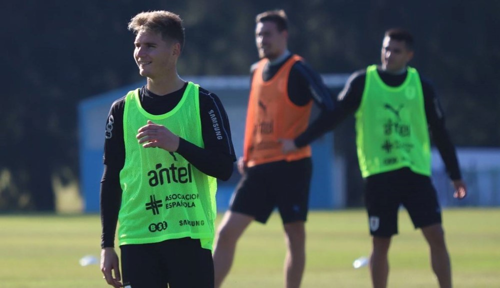 Entrenamiento de la selección uruguaya. Foto: AUF