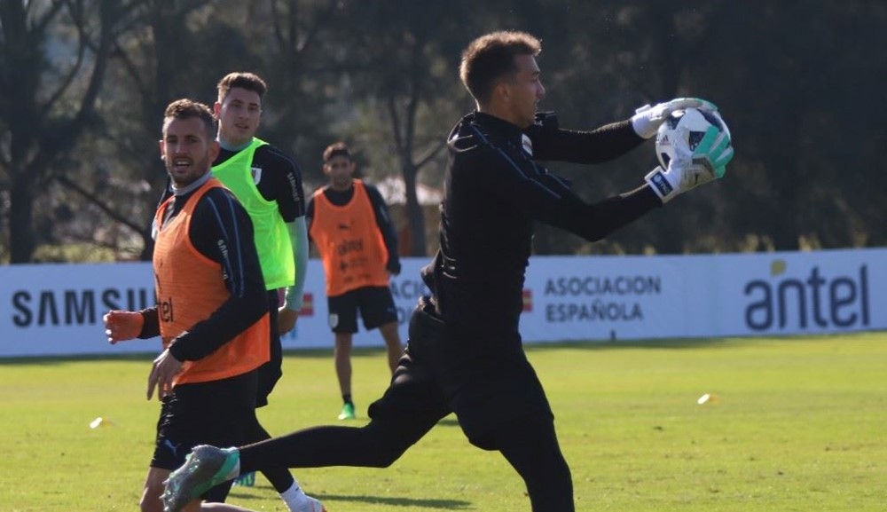 Entrenamiento de la selección uruguaya. Foto: AUF