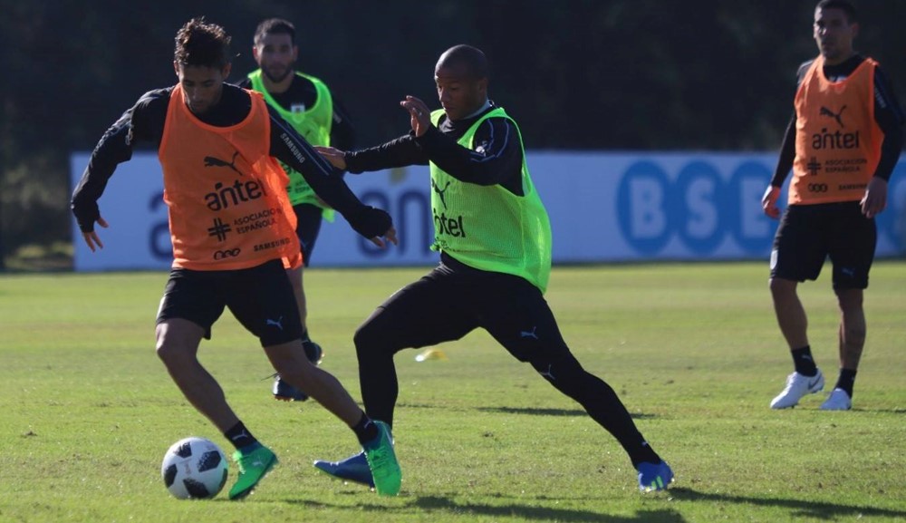 Entrenamiento de la selección uruguaya. Foto: AUF