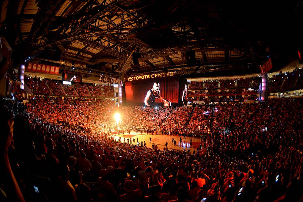 La postal de la noche en el Toyota Center de Houston. Foto: AFP