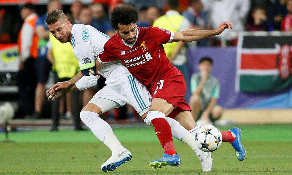 Mohamed Salah se lesionó en la final de la Champions League y debió salir. Foto. Reuters