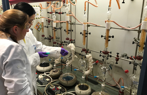 Investigadores trabajan en el desarrollo de materiales.