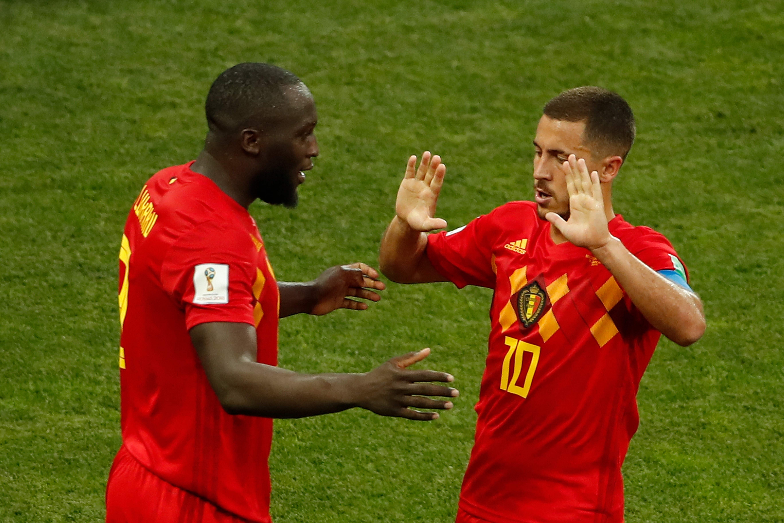 Romelu Lukaku y Eden Hazard. Foto: AFP