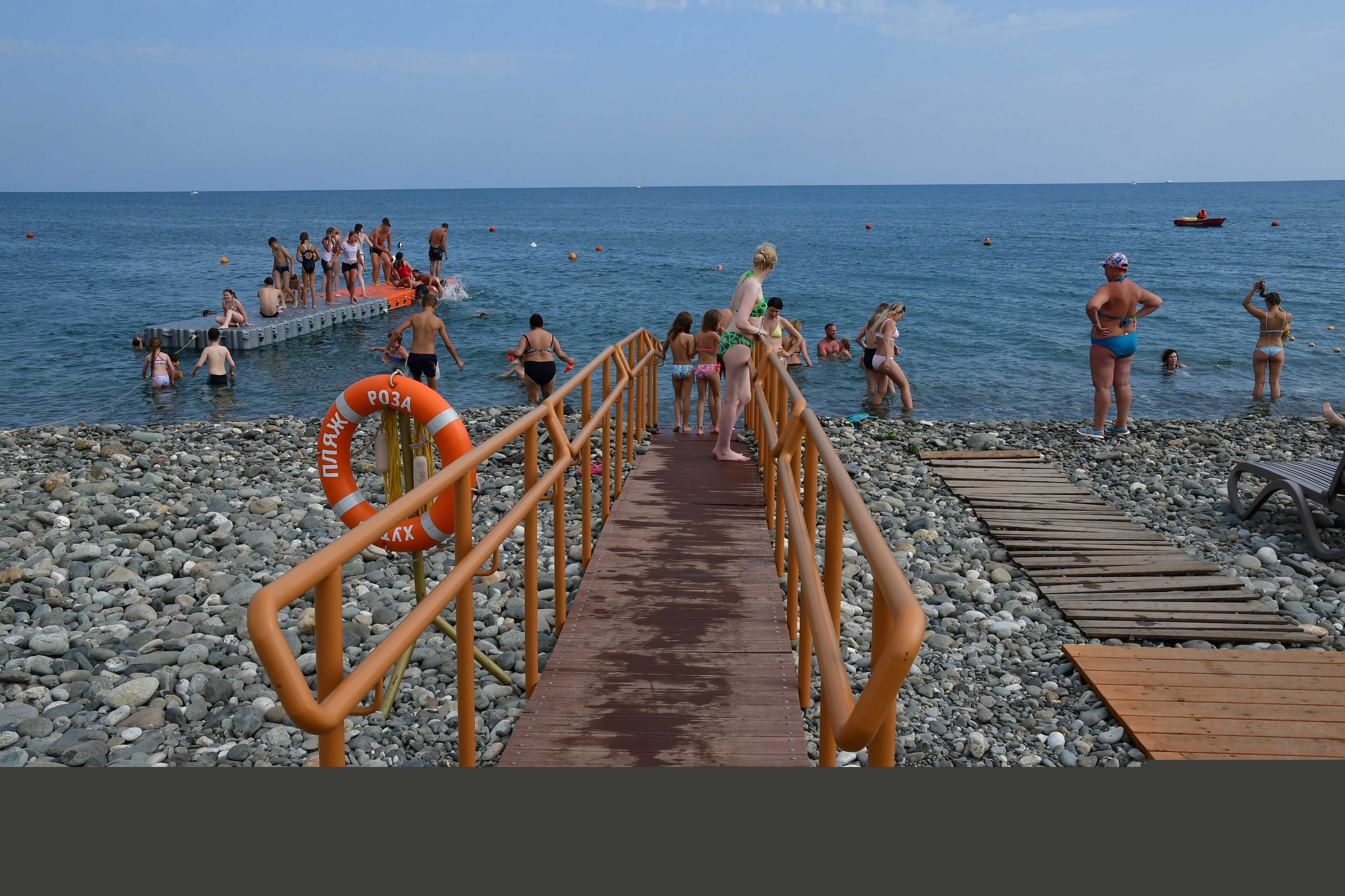 Las playas de Sochi tentaron a varios uruguayos. Foto: Nicolás Pereyra