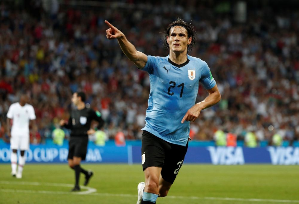 Segundo gol de Cavani ante Portugal. Foto: Reuters