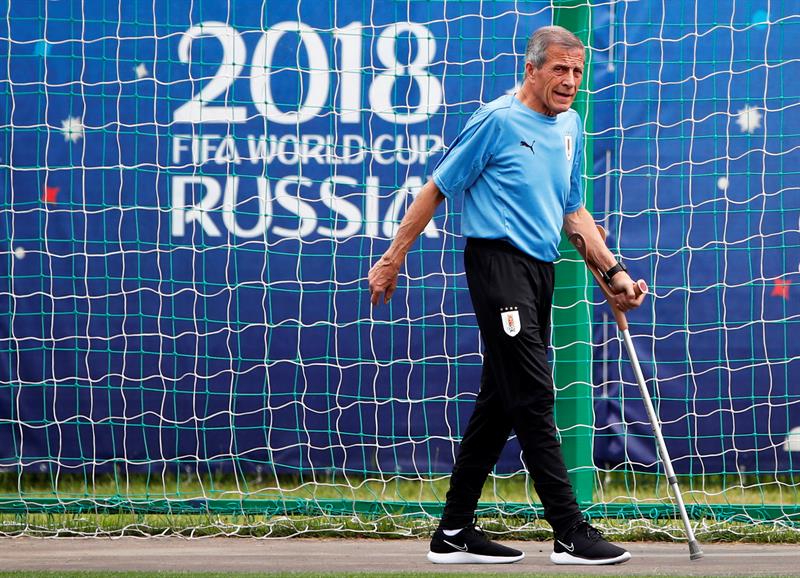 Uruguay entrenó este lunes en Nizhny de cara al partido con Francia. Foto: EFE