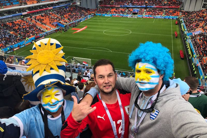 Así viven los hinchas uruguayos el Mundial de Rusia.